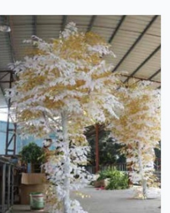 Real wood trunk artificial ficus tree
