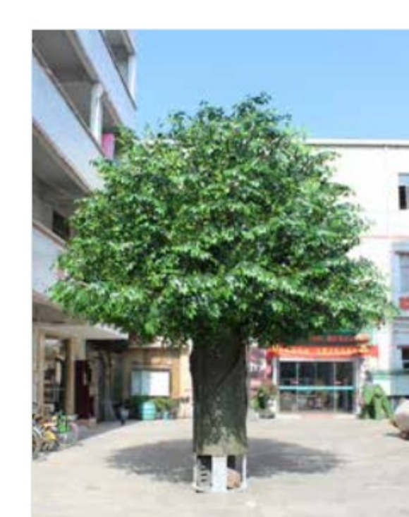 Large artificial ficus tree with structural trunk