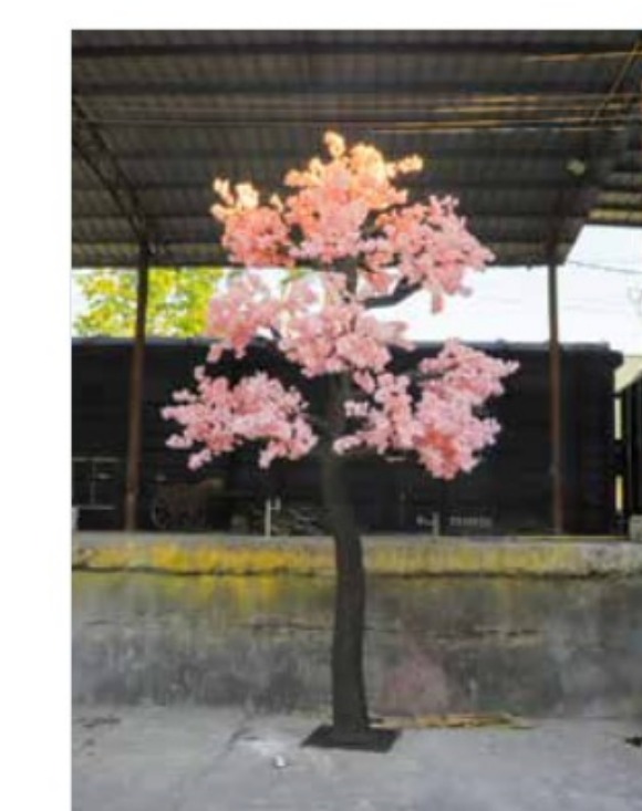 Custom artificial cherry blossom tree with fiberglass trunk