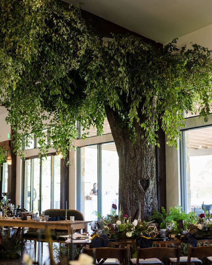 Large artificial tree used as an event backdrop