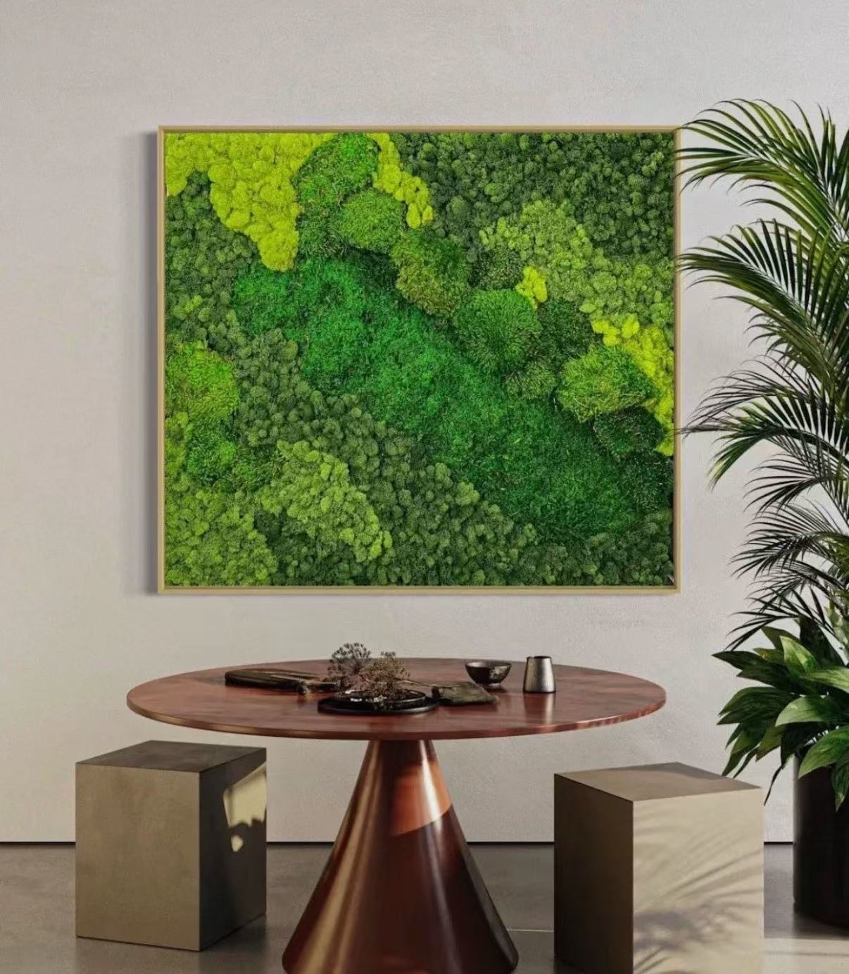 Framed moss artwork